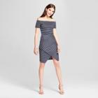 Women's Ponte Striped Dress - Vanity Room Navy (blue)/white