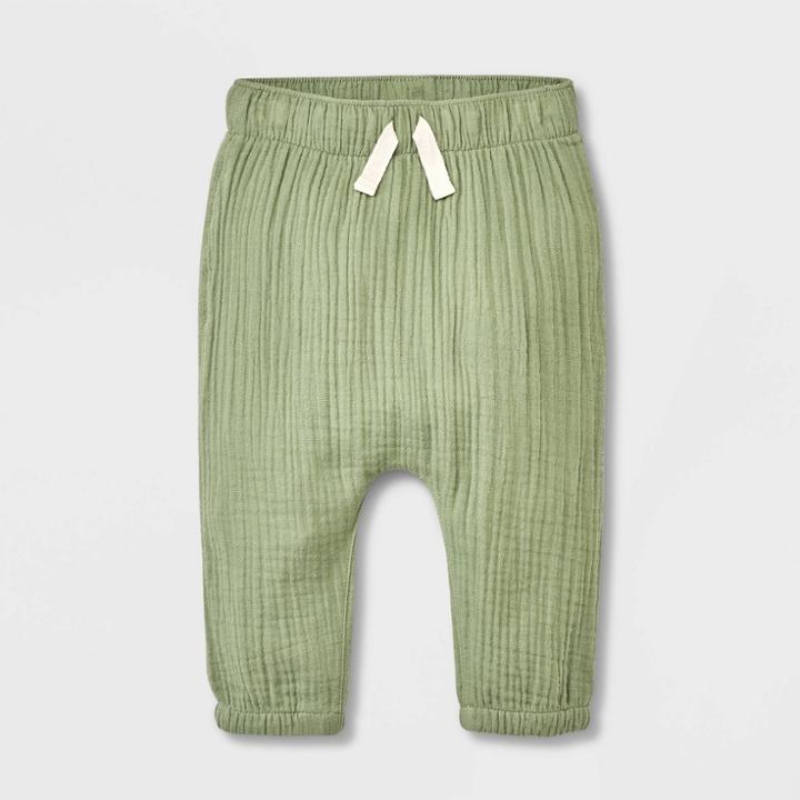 Baby Gauze Jogger Pants - Cat & Jack Olive Green Newborn