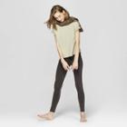 Women's Short Sleeve Cropped Lounge T-shirt - Colsie Green