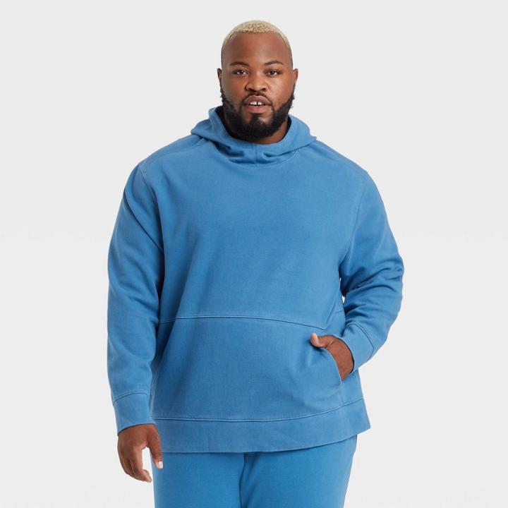 Men's Big & Tall Washed Fleece Hoodie - All In Motion Blue