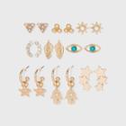 Girls' 8pk Feather Earring Set - Art Class , Gold/grey