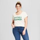 Women's Plus Size St. Patrick's Day Whiskey Business Scoop Neck Short Sleeve Graphic T-shirt - Grayson Threads - White 2x, Size: