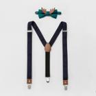 Boys' Antler Bow & Suspender Set - Cat & Jack Blue