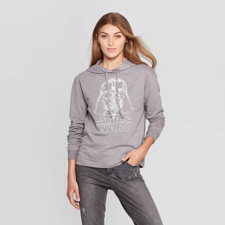 Women's Star Wars Darth Vader Face Hooded Sweatshirt (juniors') - Gray