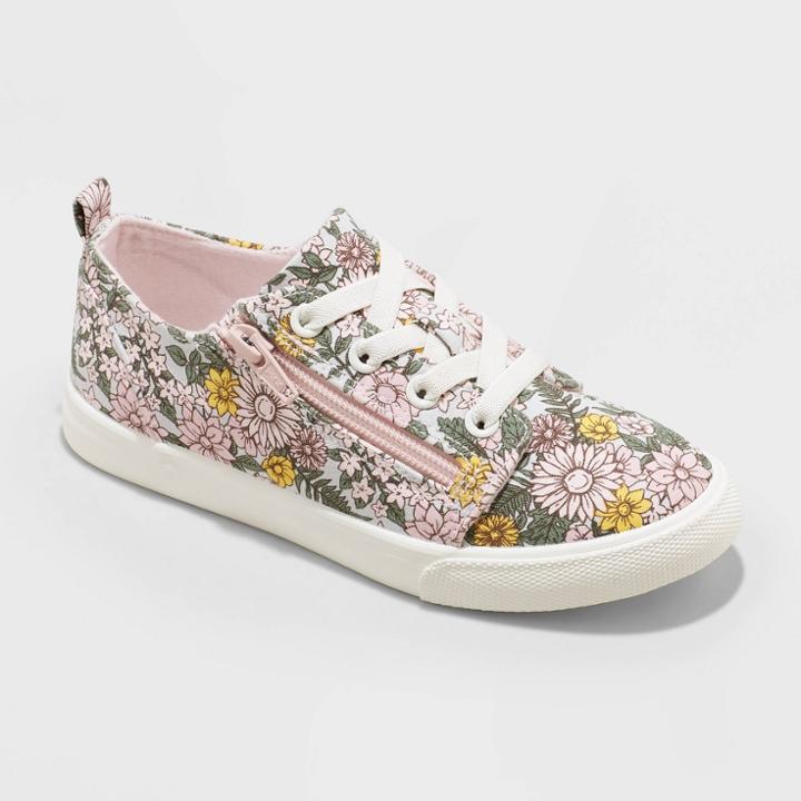 Kids' Lucian Floral Print Zipper Apparel Sneakers - Cat & Jack