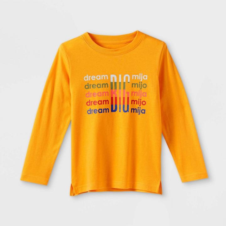 Well Worn Latino Heritage Month Toddler Dream Big Long Sleeve T-shirt - Yellow