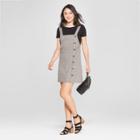 Women's Plaid Button Detail Jumper - Lily Star (juniors') Tan