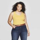 Women's Plus Size Sleeveless Scoop Neck Rib Racerback Tank Top - Universal Thread Gold