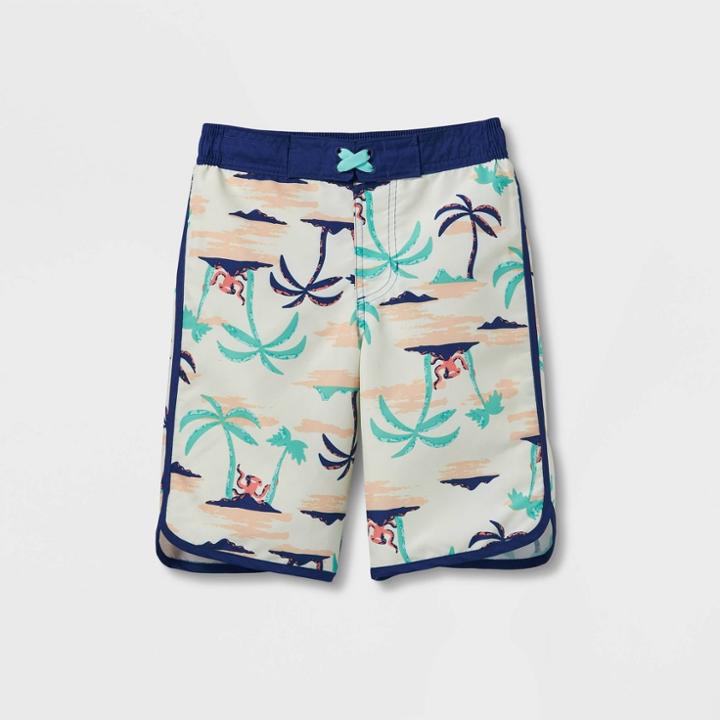 Boys' Palm Scenic Print Swim Trunks - Cat & Jack Blue