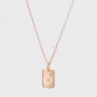 Sterling Silver Initial O Cubic Zirconia Necklace - A New Day Rose Gold, Rose Gold - O