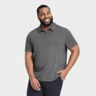 Men's Big & Tall Micro Striped Polo Shirt - All In Motion Black