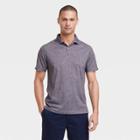 Men's Regular Fit Short Sleeve Performance Polo Shirt - Goodfellow & Co Heathered Black