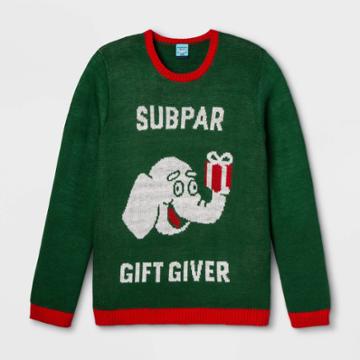 Creative Apparel Concepts Gender Inclusive Sub Par Gift Giver Plus Size Sweater - Green 1x, Adult Unisex,