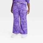 Women's Nba Lakers Plus Size Wide Leg Graphic Pants - Purple