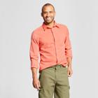 Men's Standard Fit Linen Cotton Long Sleeve Button-down Shirt - Goodfellow & Co Georgia Peach
