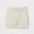 Toddler Girls' Uniform Chino Shorts - Cat & Jack Light Khaki