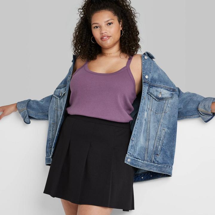 Women's Plus Size Slim Fit Tank Top - Wild Fable Purple