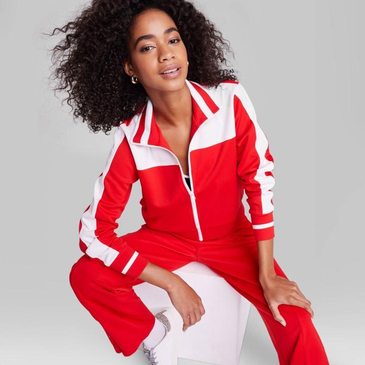 Women's Track Zip-up Jacket - Wild Fable Red