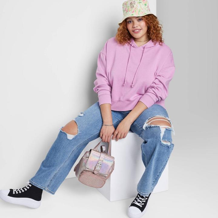 Women's Cropped Hooded Sweatshirt - Wild Fable