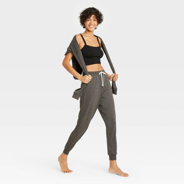 Women's French Terry Lounge Jogger Pants - Colsie Gray