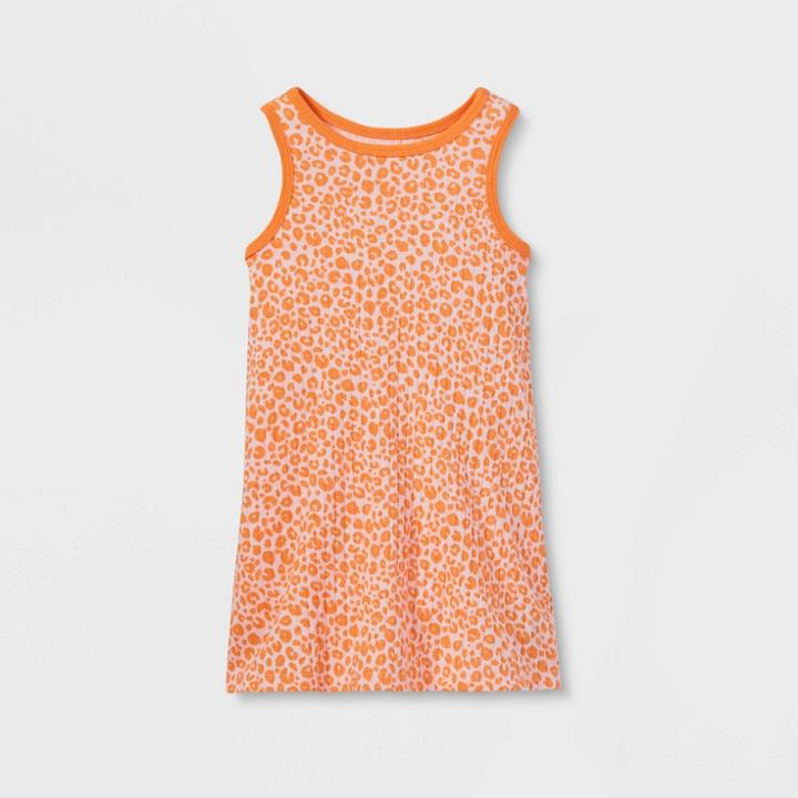 Toddler Girls' Printed Ribbed Tank Top Dress - Cat & Jack Pink