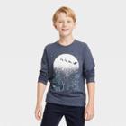 Boys' 'santa Is Coming To Town' Long Sleeve Graphic T-shirt - Cat & Jack Navy Blue