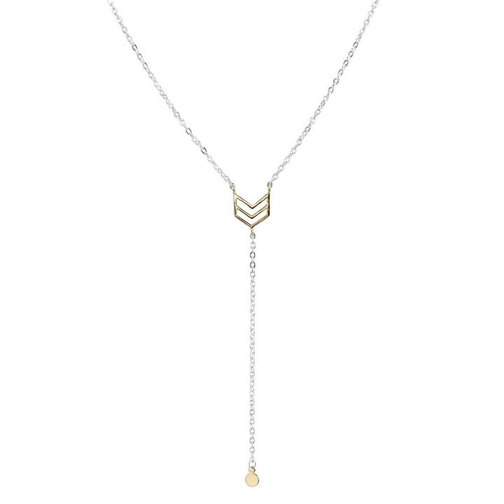 Target Women's Chevron Y-necklace In Silver Plated - Gold/silver,