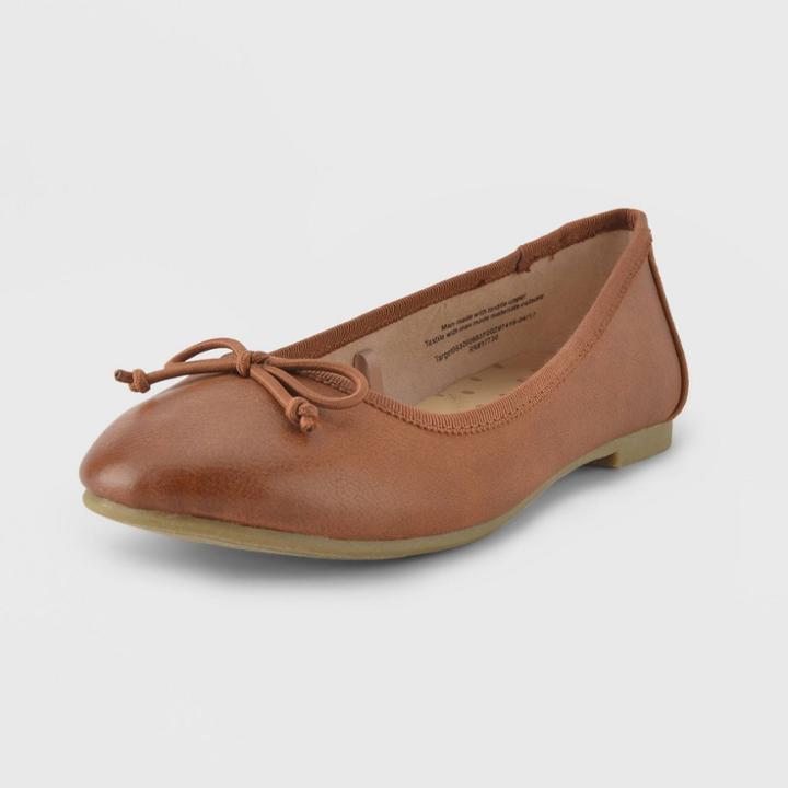 Girls' Berta Ballet Flats - Cat & Jack Brown