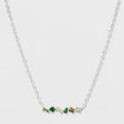 Sterling Plated Multi Green Necklace - A New Day Green, Women's