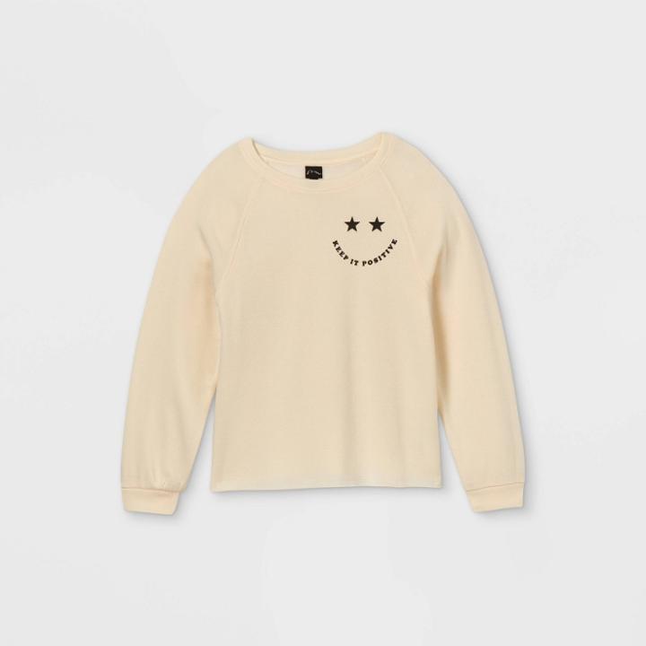 Girls' Boxy Pullover Sweatshirt - Art Class Cream