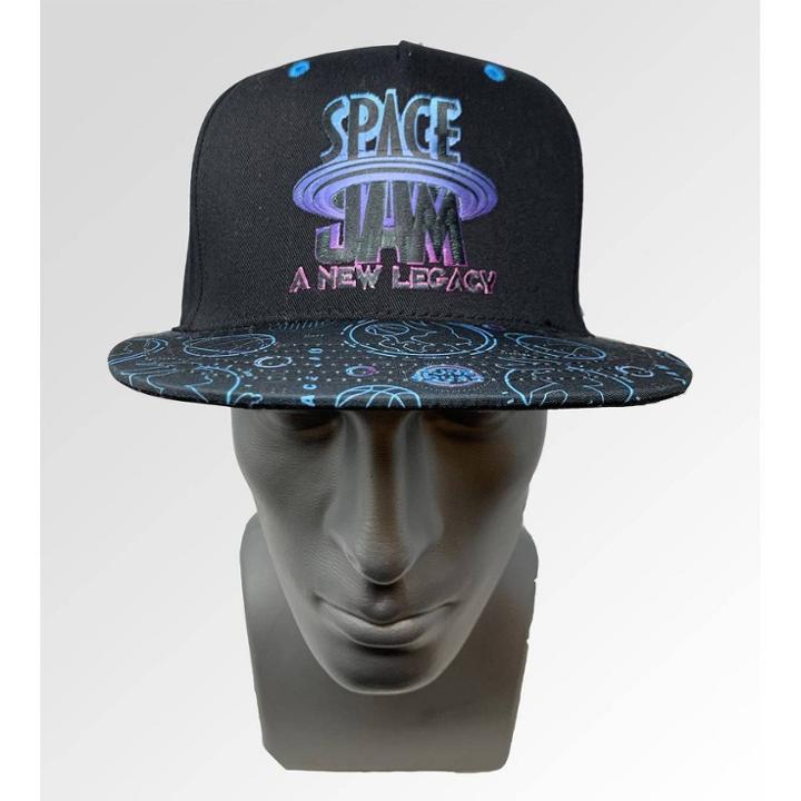 Men's Space Jam Flat Brim Baseball Hat - Black