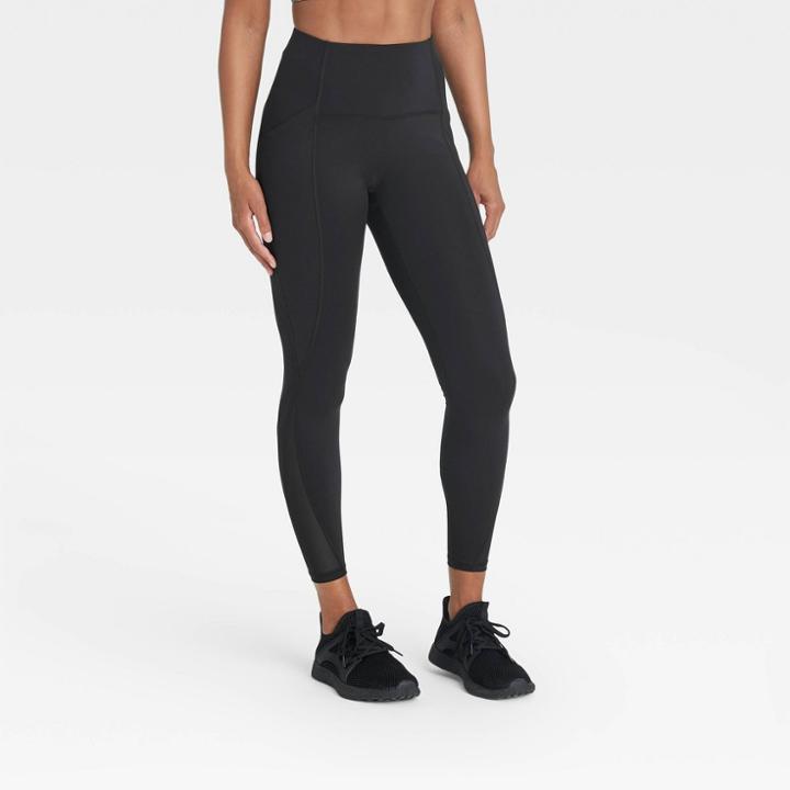 Women's Sculpted Linear Mesh High-waisted 7/8 Leggings 25 - All In Motion Black