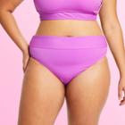 Women's Plus Size High-waist Ribbed Bikini Bottom - Stoney Clover Lane X Target Bright Purple