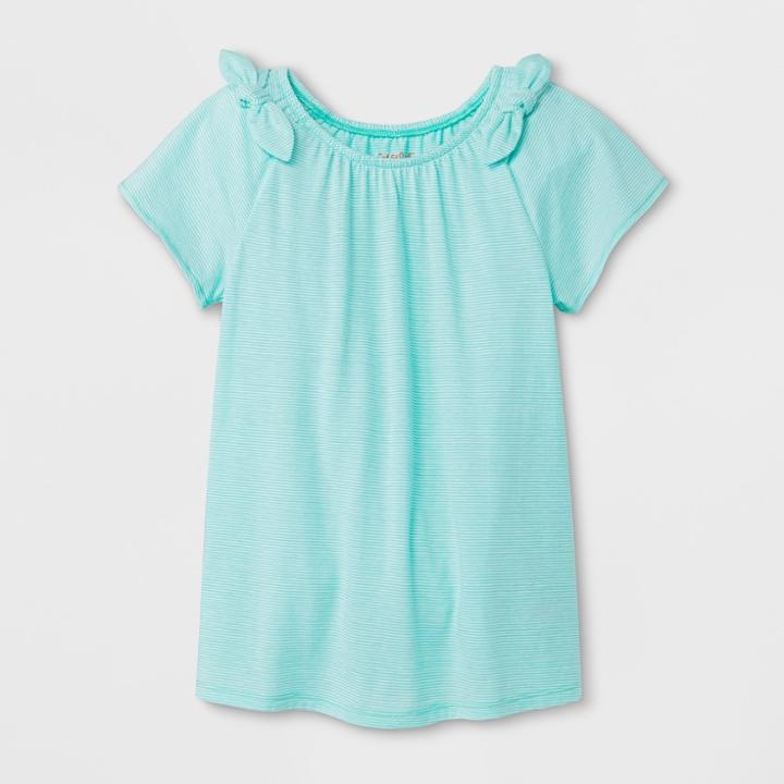 Girls' Cap Sleeve Knit Tie Top - Cat & Jack Green