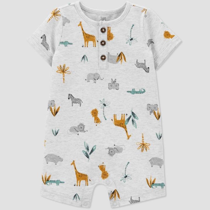 Baby Boys' Safari Animal Print Romper - Just One You Made By Carter's Gray