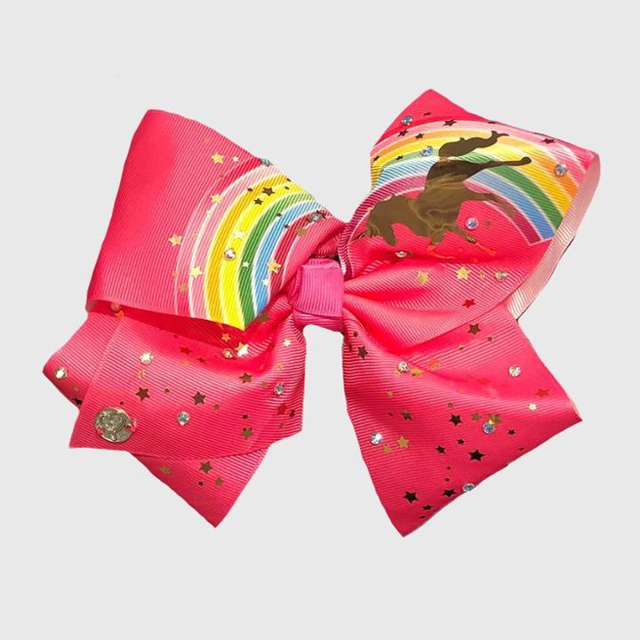 Girls' Nickelodeon Jojo Siwa Rainbow & Unicorn Bow Hair Clip - Pink