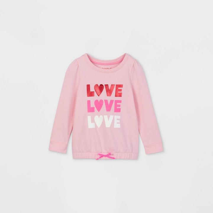 Toddler Girls' 'love' Sweatshirt - Cat & Jack Pink