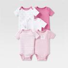 Lamaze Baby Girls' Organic Cotton 5pc Shorts Sleeve Bodysuit