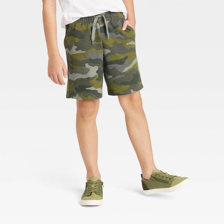 Boys' Pull-on 'at The Knee' Knit Shorts - Cat & Jack Olive Green