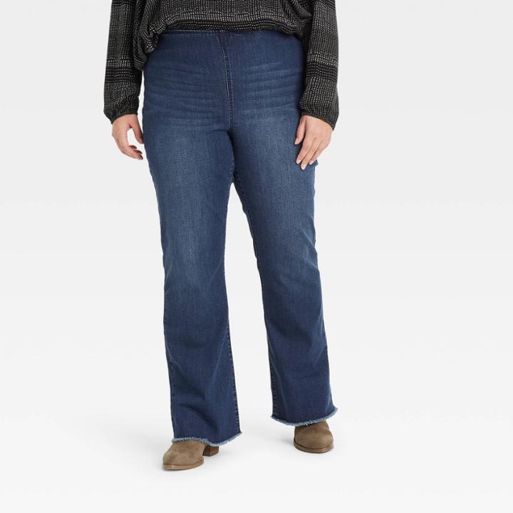 Women's Plus Size High-rise Flare Denim Pants - Knox Rose Dark Wash