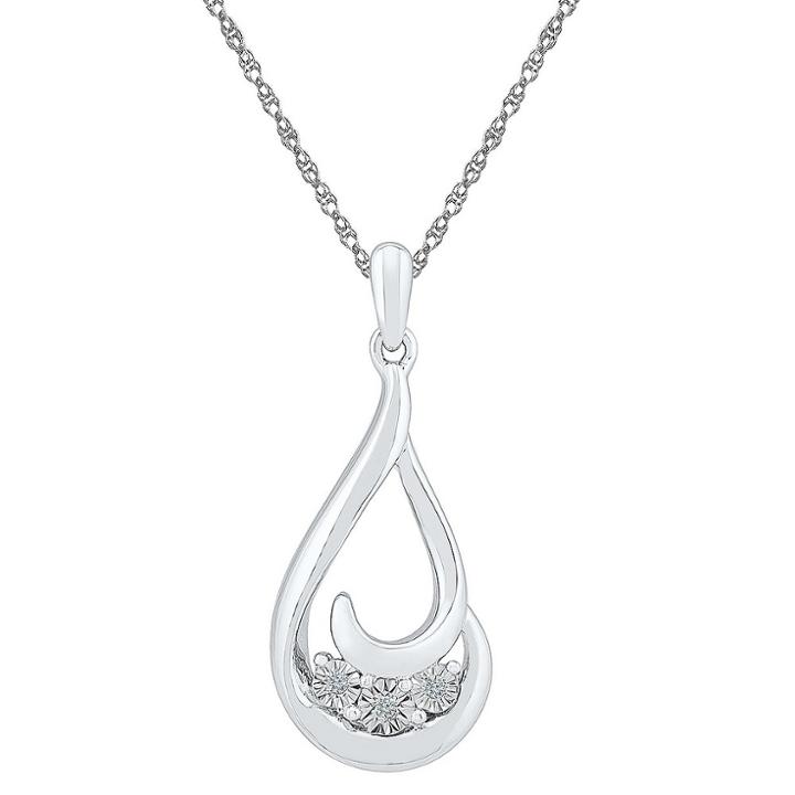 Target Diamond Accent White Diamond Miracle Set Fashion Pendant In Sterling Silver (ij-i2-i3), Girl's