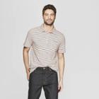 Men's Striped Regular Fit Short Sleeve Jersey Polo Shirt - Goodfellow & Co Dusk Pink