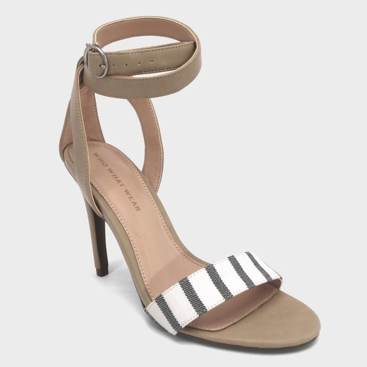 Women's Sandra Striped Wrap Heeled Pumps - Who What Wear Tan