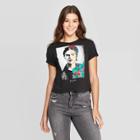 Iml Petitewomen's Frida Kahlo Short Sleeve Cropped T-shirt (juniors') - Black