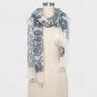 Women's Floral Oversized Oblong Scarf - Universal Thread Blue/white