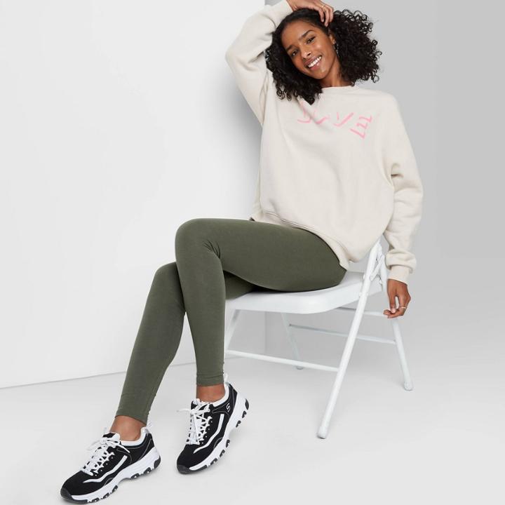 Women's High-waisted Leggings - Wild Fable Deep Olive