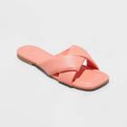 Women's Lisa Slide Sandals - A New Day Coral Orange