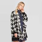 Women's Houndstooth Print Long Sleeve Cardigan - Who What Wear Black L, Women's,