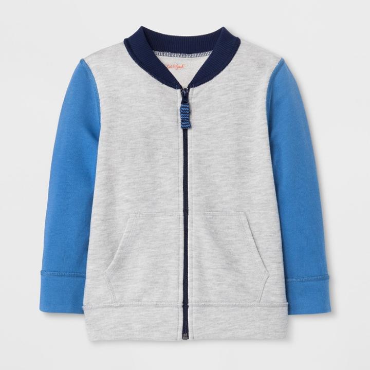 Toddler Boys' Adaptive Zip-up Sweatshirt - Cat & Jack Heather Gray/blue