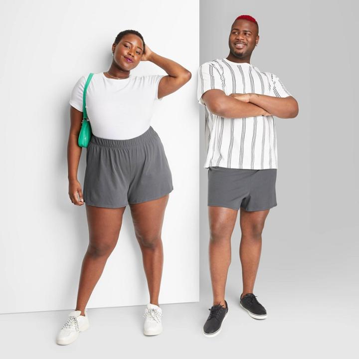 Plus Size High-rise Pull-on Shorts - Wild Fable Gray